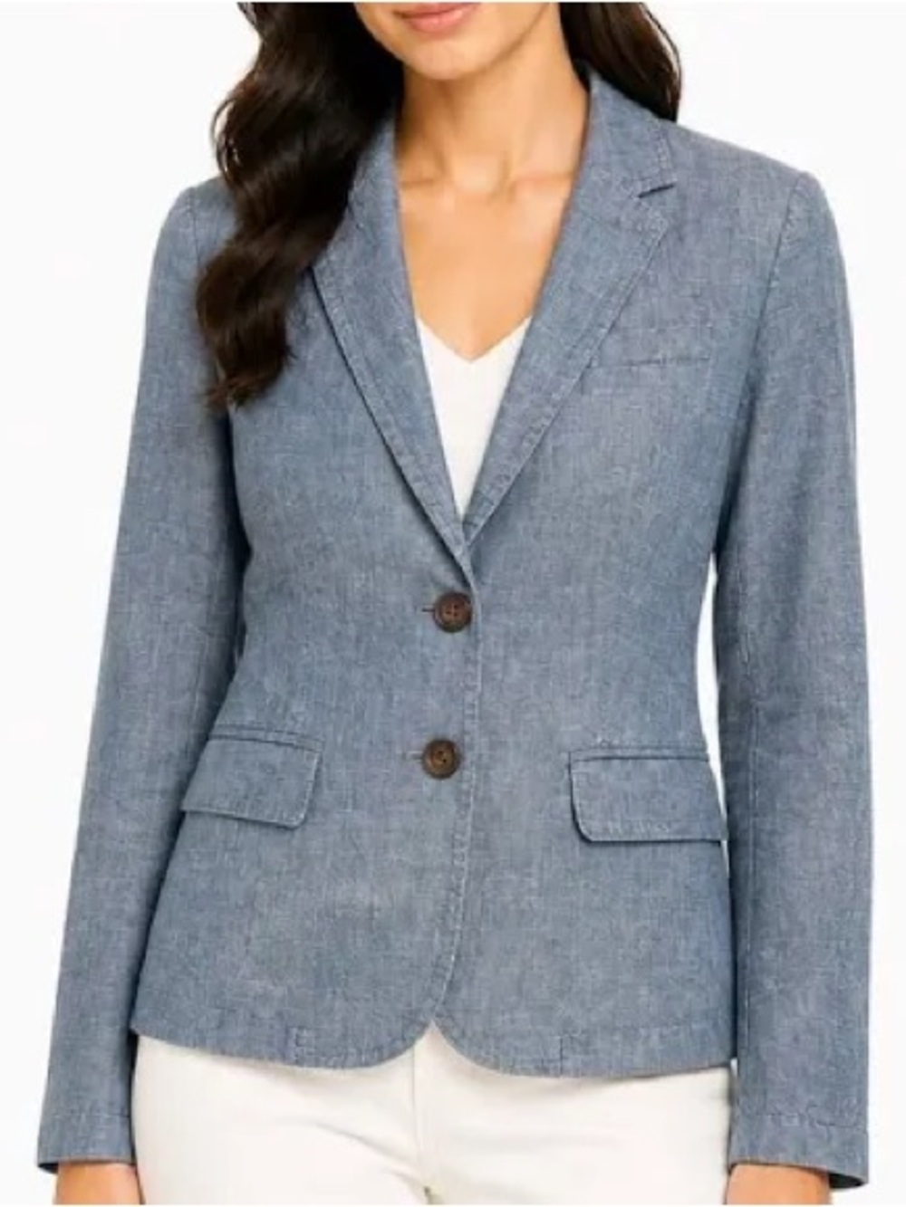 J.Crew Chambray Two-Button Blazer Size 8